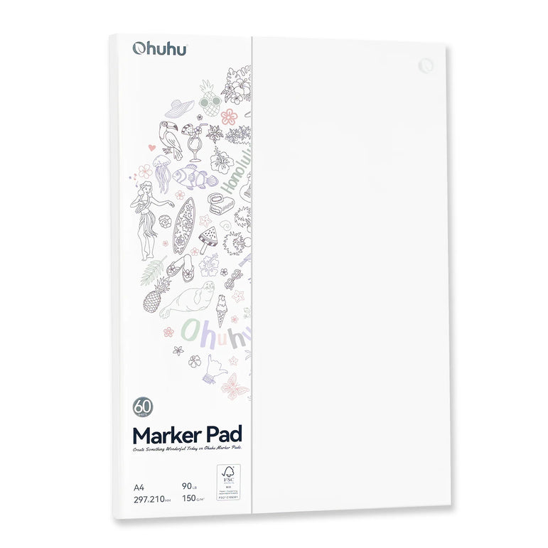 Ohuhu Double Sided Marker Pads Art Sketchbook Bleedproof Glue-Bound Sketching Book for Alcohol Markers Drawing Notebook School