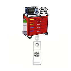 Newest Glitter Acrylic Medical Appliances Hospital Badge Reel Retractable ID Badge Holder With Ordinary Clip Name Holder