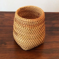 Household Rattan Organizer Chopsticks Shovel Spoons Dinner Knives Forks Tableware Storage Box Storage Baskets