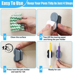 Silicone Pen Holder Self-Adhesive Silicone Pen Clip Desk Pencil Holder Wall Mounted Pencil Clip Ballpoint Pen Pencil Storage Cli