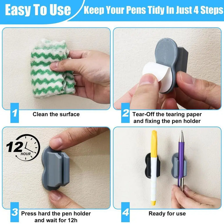 Silicone Pen Holder Self-Adhesive Silicone Pen Clip Desk Pencil Holder Wall Mounted Pencil Clip Ballpoint Pen Pencil Storage Cli