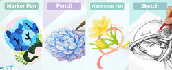 Ohuhu Double Sided Marker Pads Art Sketchbook Bleedproof Glue-Bound Sketching Book for Alcohol Markers Drawing Notebook School