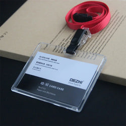ID Card Holder Keychain Desk Accessories Photocard Holder Business Card Holder Stationery Organizer Clip Holder Office Supplies