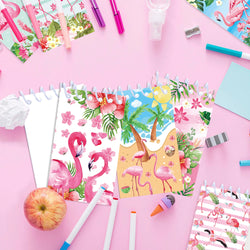 8pcs Hawaii Flamingo Mini Spiral Pocket Notebooks Memo Pad Coil Booklet Notepads For Stationery School Diaries Summer Party