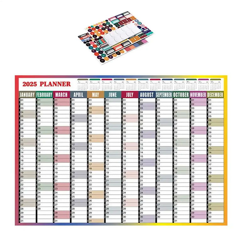 2025 Calendar Planner Sheet Large Wall Calendar Kawaii To Do List Planner Target List Schedule Organizer Office Supplies