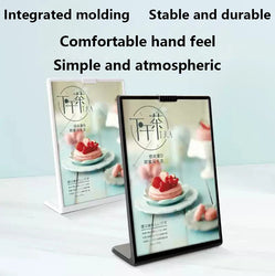 1PS A4Acrylic Panel Menu Display Stand L-Shaped Vertical Table Card Table Brand High-End Plastic Wine Catalog Menu Name Card