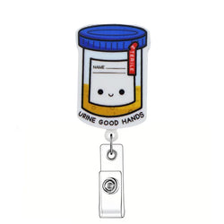 Newest Glitter Acrylic Medical Appliances Hospital Badge Reel Retractable ID Badge Holder With Ordinary Clip Name Holder