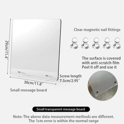 Desktop message board Acrylic transparent notepad Office memo board can be written home memo board magnetic desktop board