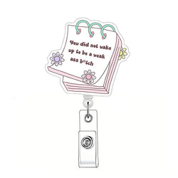 Newest Glitter Acrylic Medical Appliances Hospital Badge Reel Retractable ID Badge Holder With Ordinary Clip Name Holder