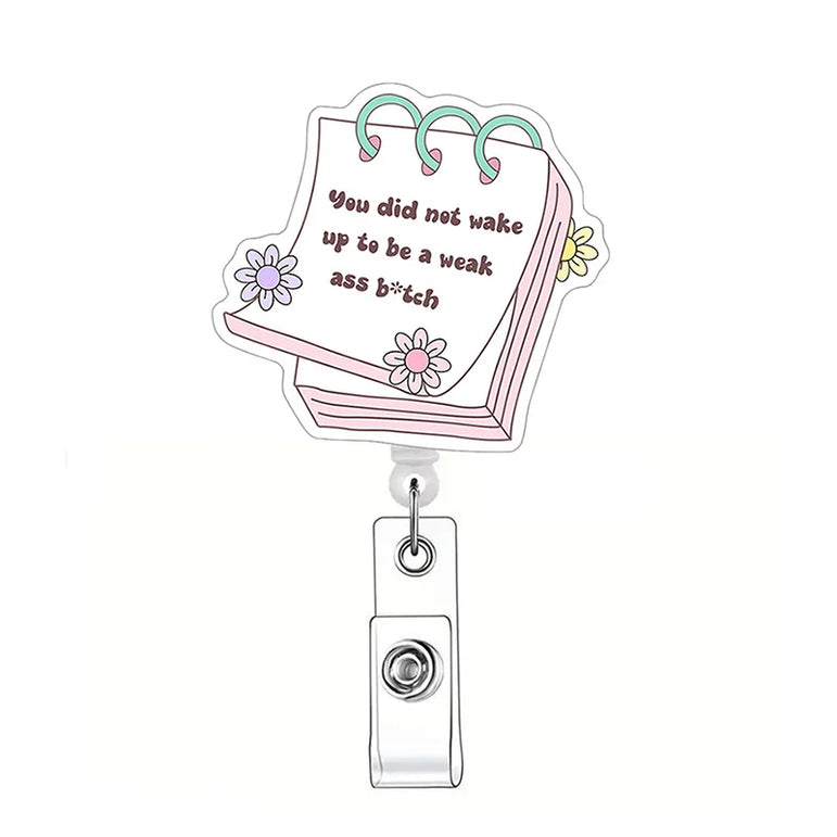 Newest Glitter Acrylic Medical Appliances Hospital Badge Reel Retractable ID Badge Holder With Ordinary Clip Name Holder