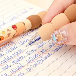 4pcs Cartoon Capybara Gel Pen Set Retractable Erasable Pens 0.5mm Blue Ink Smooth Writing School Pen Office School Supplies