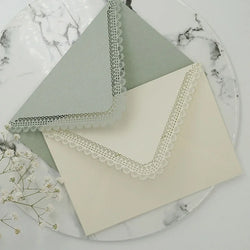 10x Lace Paper Envelopes Gift Small Invitation Envelopes for Thanksgiving Greeting Cards Party Invitations