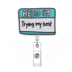Newest Glitter Acrylic Medical Appliances Hospital Badge Reel Retractable ID Badge Holder With Ordinary Clip Name Holder