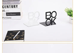 1Pcs Bookend Book Stand Support Sample Bookend Iron Desktop Art Non Slip Rack Shelf Holder School Stationery Office Accessories