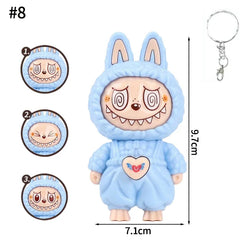 Press Face Changing Doll Toy Pendant Creative Cartoon Keychain Decompression Cute Face Changing Game Car Keychain Desktop Decor