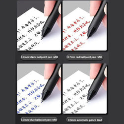 4 In 1 Multifunction Gel Pens Gravity Sensor Metal Retractable Ballpoint Pen 3 Color 0.7mm Ballpoint+0.5mm Mechanical Pencil