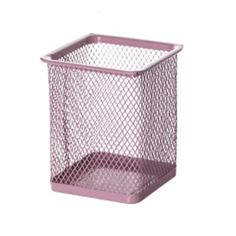 1Pcs Pencil Holder Office Desk Metal Mesh Square Round Pen Pot Cup Case Container Organiser Durable Pencil Case