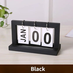 INS Nordic Style Wooden Perpetual Calendar Flip Month Date Display Desktop Schedule Daily Planner Office Home Decor Photo Props