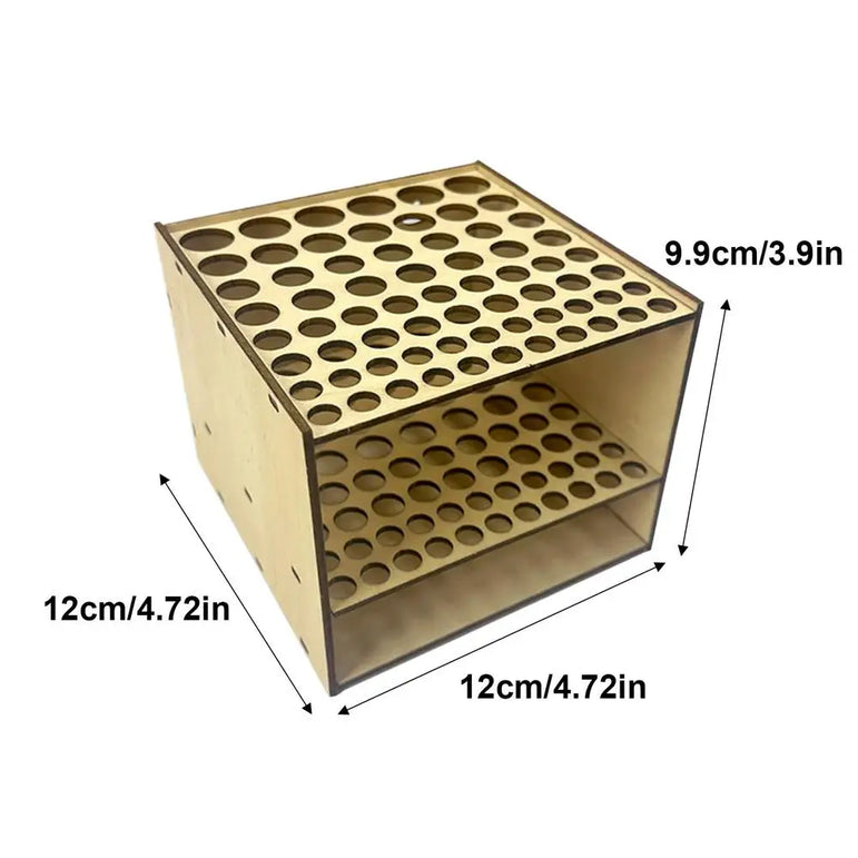 67 Holes Paintbrush Holder Stand Wooden Paint Brush Stand Desk Organizer Wall Mounted Makeup Brush Shelf For Painting Supplies