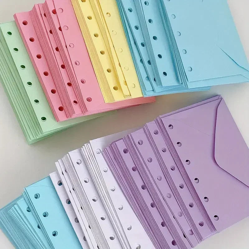 30 pcs A7 binder pocket - no zipper, 6-pole budget envelope and A7 wallet with money and material organization insert