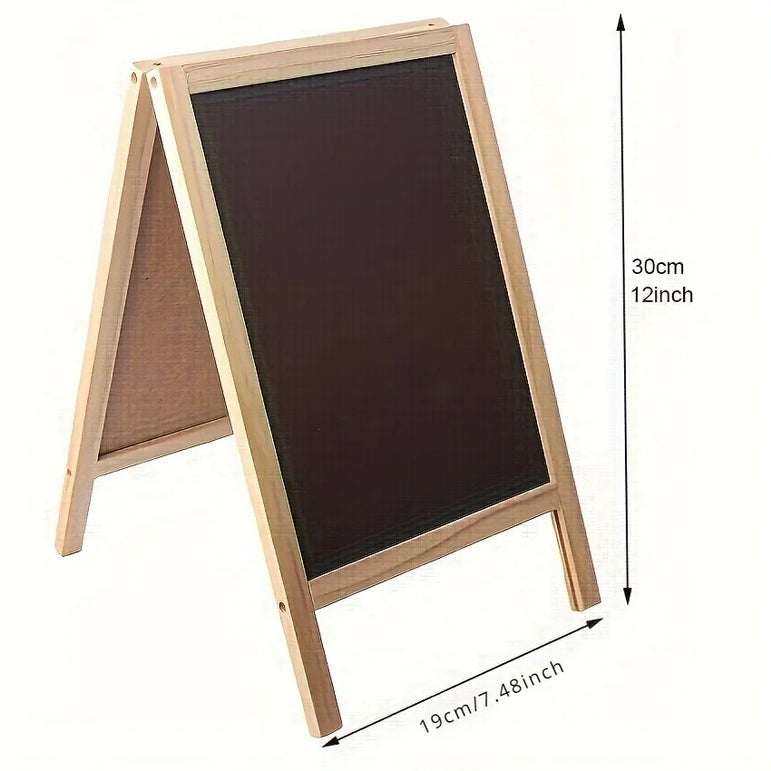 1pc, Freestanding Wooden A Frame Double Sided Chalkboard For Tabletop Menu Board, Wedding Message Sign, Party Supplies