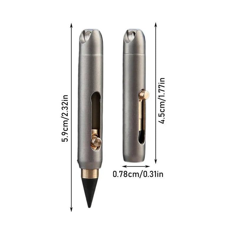 Metal Inkless Pen Titanium Alloy Forever Everlasting Pencil Desk Decor Pocket Pen For Writing Unique Keychain Pendant School