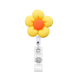 New Flower Retractable Nurse Chest Badge Reel Clip Holder Students Doctor Work ID Card Holder Keychain Accessories Jewelry Gifts