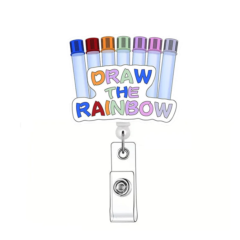 Newest Glitter Acrylic Medical Appliances Hospital Badge Reel Retractable ID Badge Holder With Ordinary Clip Name Holder