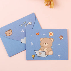 Bear Rabbit Blessing Thank Envelope Ins Cartoon Decoration Letter Paper 9 Styles Beautiful Cartoon Greeting Card New Year Gift