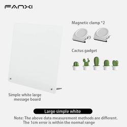 Magnetic Bulletin Board with Stand Magnetic Board for Desktop with Magnetic Clamp Metal Board for Magnets Display