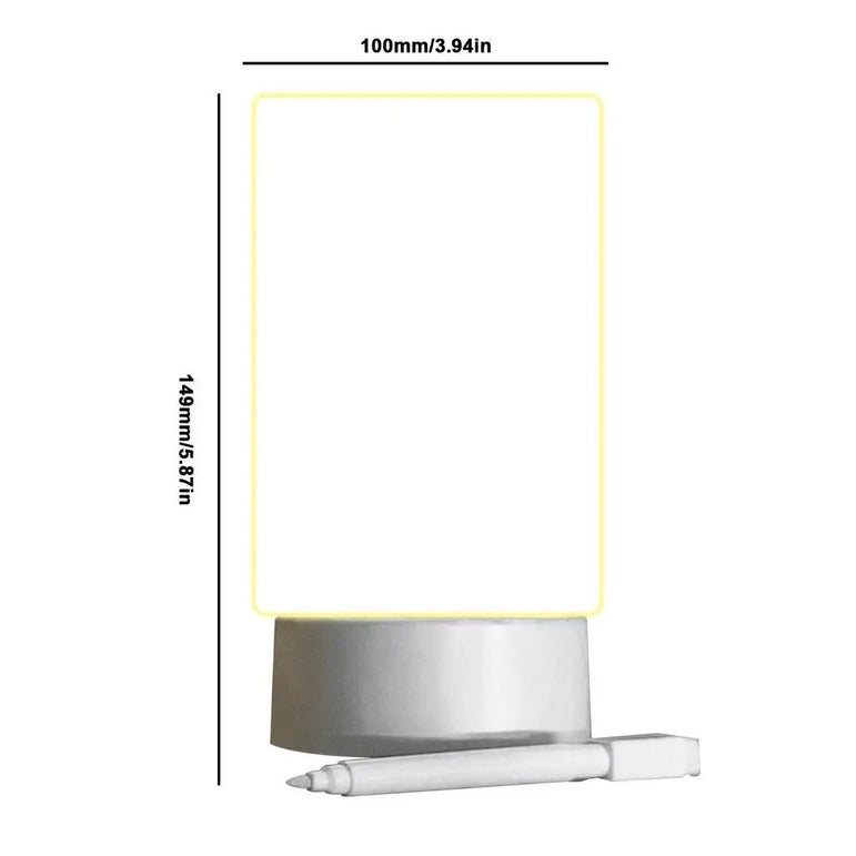 Creative Transparent USB 2D Acrylic Daily Note Board With Pen Message Memo Board With Stand LED Night Light Writing Pad Reminder