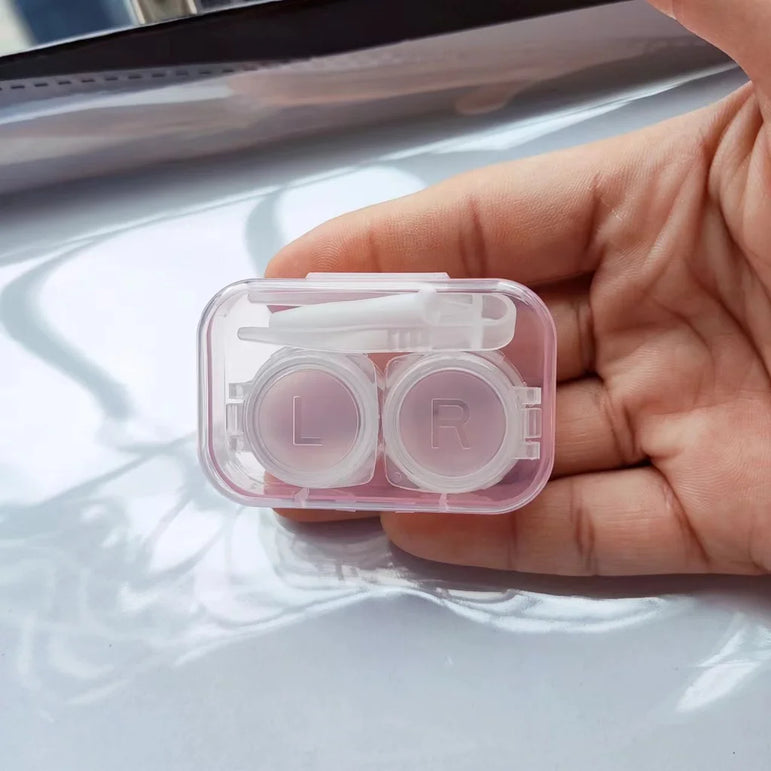 Contact lens storage box set plastic tweezers silicon suction rod set storage set