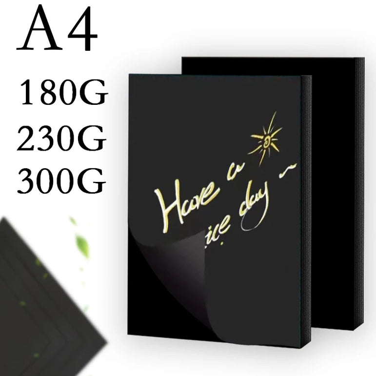 A4 180G200G300G 20/50PCS Black Cardboard Paper Handmade Card Paper DIY PackageThick Watercolor Painting Origami Crafts Pack