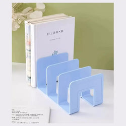 4 Grid Bookends Stand Bookshelf Desktop Decor Storage Rack Bookend Book Holder School Stationery Office Desktop File Organizer