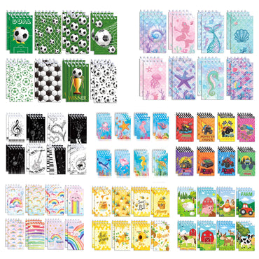 16pcs Football Mermaid Animals Mini Spiral Pocket Notebooks Memo Pad Coil Booklet Notepads For Kids Gifts Party School Diaries