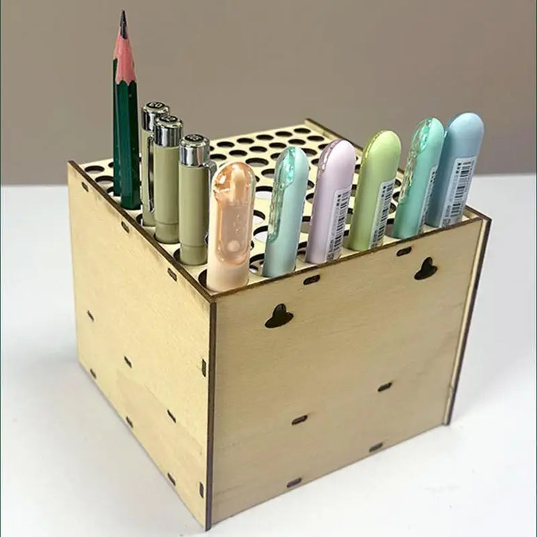 67 Holes Paintbrush Holder Stand Wooden Paint Brush Stand Desk Organizer Wall Mounted Makeup Brush Shelf For Painting Supplies