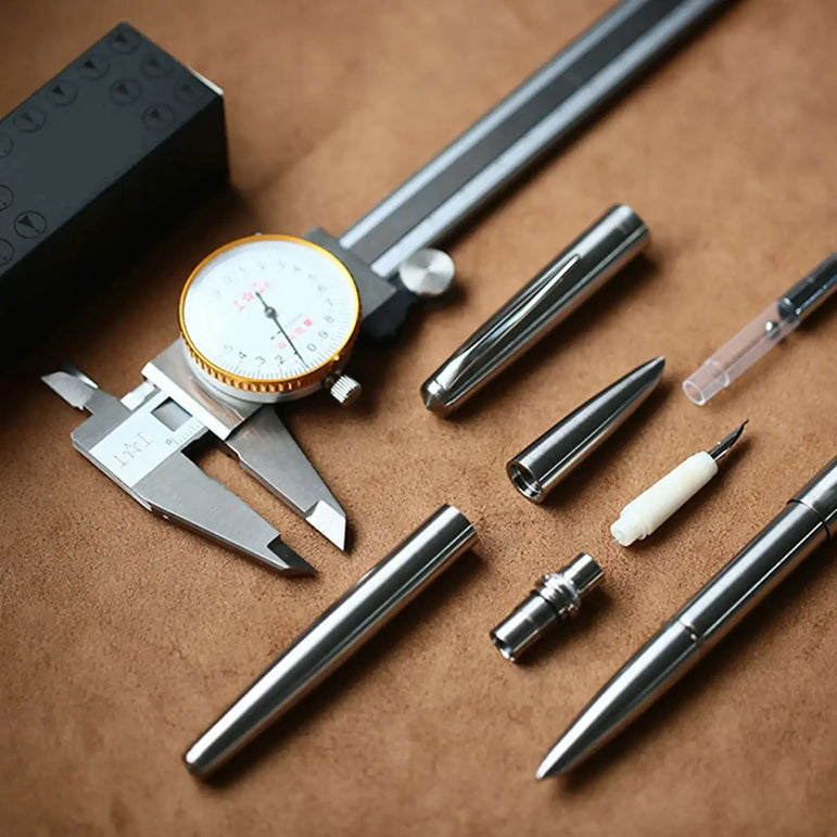 MOONMAN Ti200 Titanium Alloy Fountain Pen F 14K Gold 0.5mm nib with Converter Office Business Smooth Writing Ink Pen gift pens