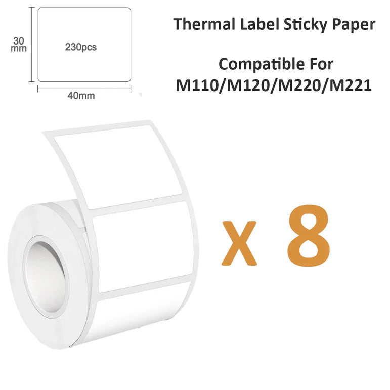 40x30mm High-Gloss Thermal Labels - Waterproof Self-Adhesive Stickers for Office/Retail/Packaging