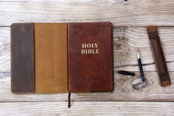 Personalized Leather cover for bible KJV , Custom leather holy bible book case cover christian gifts for men women Z04-LBBC05S