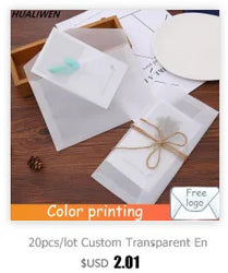 20PCS/Lot Semi-transparent Sulfuric Acid Paper Envelopes For DIY Postcard Card Storage Wedding Invitation Gift Packing