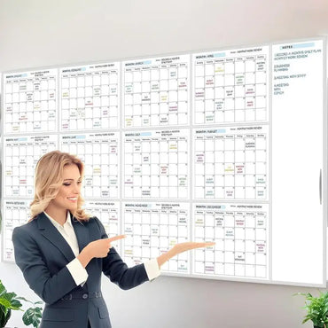 Erasable Large Wall Planner Calendar Erasable Yearly Planner Calendar Reusable Blank Whiteboard Yearly Calendar For Holidays