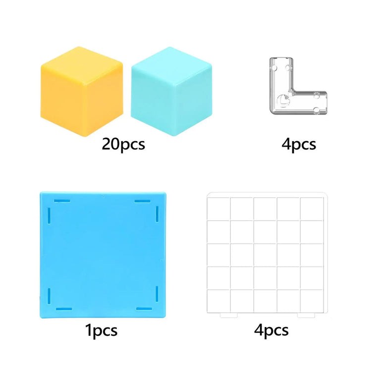 Small Cube Blocks Mathematics Tool Cubic Positioning Grid Educational Toy Math Learning Cubes for Problem Solving Skills Kids