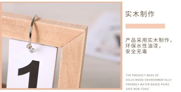INS Nordic Style Wooden Perpetual Calendar Flip Month Date Display Desktop Schedule Daily Planner Office Home Decor Photo Props