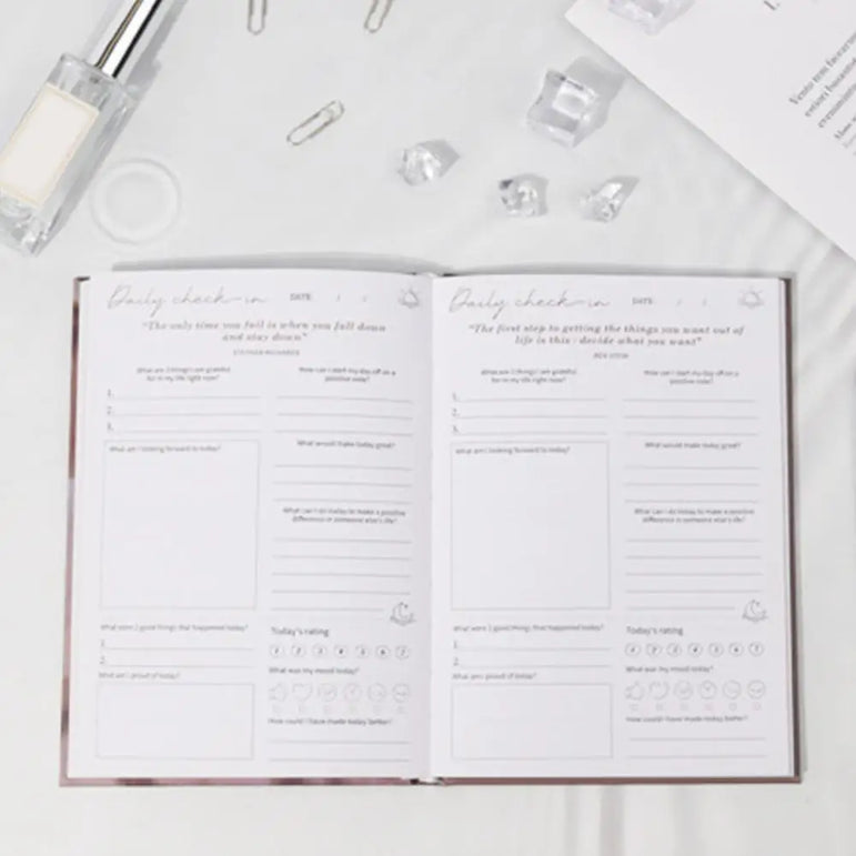 Reflection Journal | Planning Journal Notebook | Gratitude Journal Diary Notebook Punching Schedule Planning Notebook for Women