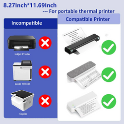 100 Sheets A4 Thermal Paper Printing Paper 210x30mm Suitable For A4 Wireless Bluetooth Thermal Printer Fax Machine Paper