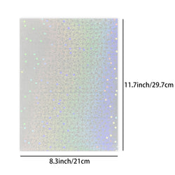20 Sheets A4 Holographic Sand Star Cold Lamination Film 8.3×11.7 Inch Clear Self-Adhesive Vinyl Sticker Paper Waterproof Film