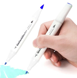 Ginflash Brush & Fine Comic Art Markers Brush Pen Sketch Alcohol Based Markers Dual Head Manga Drawing Art Supplies DP080