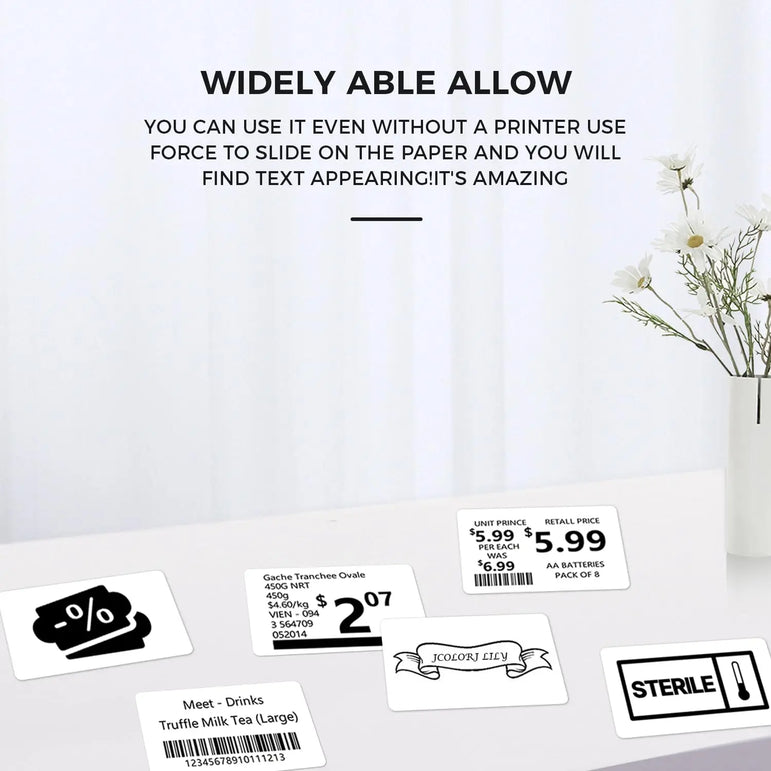 40x30mm High-Gloss Thermal Labels - Waterproof Self-Adhesive Stickers for Office/Retail/Packaging