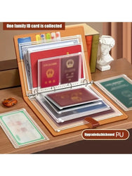 Thick Leather A4 Binder Notebook Family Document Collector File Folders Organizer Office School Supplies