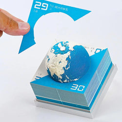 3D Earth Memo Pad Calendar 2025 Tear Away Calendar Desk Calendar Time Piece Sticky Notes Calendar Paper Carving Art Decor